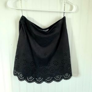 Faux Suede Laser Cut Skirt, S